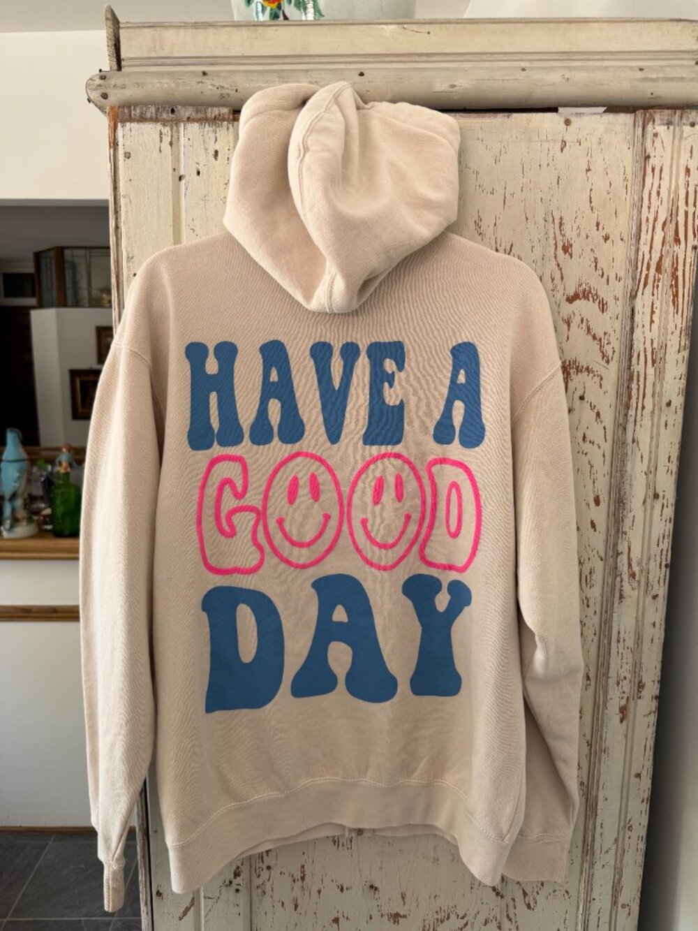 VINTAGE BRAND HAVE A GOOD DAY OVERSIZED ZIP HOODIE - Picture 6 of 8